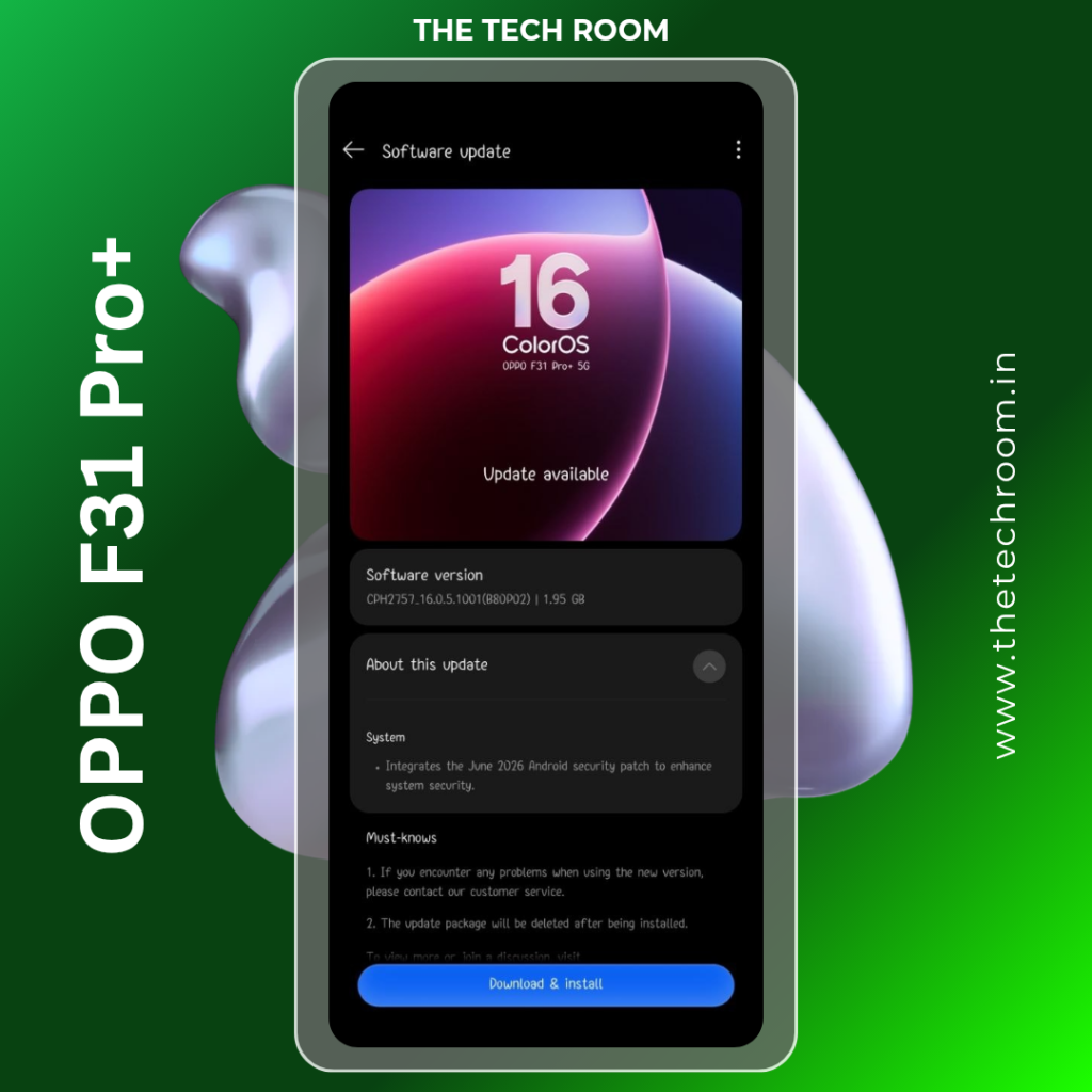 OPPO ColorOS 16 June 2026 Monthly Update Rolling Out: F31 Pro, F31, A6x, K12x Get Latest Security Patch & Improvements copy of copy of copy of copy of copy of realme p4 power 20260616 224820 0000